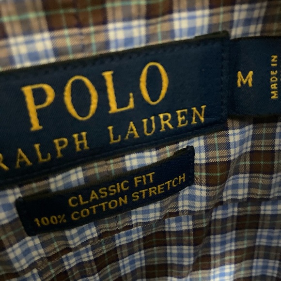 Ralph Lauren Long Sleeve Spread Collar Plaid Dress Shirt / Size M / EUC - Picture 6 of 7